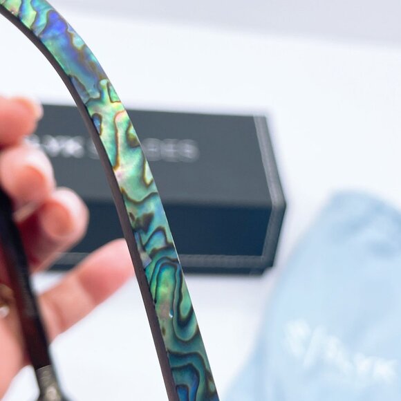 Slyk Shades Abalone Shell Design Polarized Sunglasses Rose Gold Accents Wooden A - Picture 4 of 11